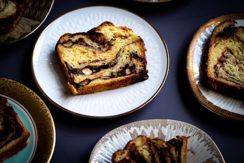 Chocolate babka with orange