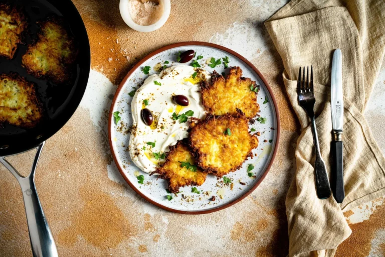 Latkes con labneh y za’atar